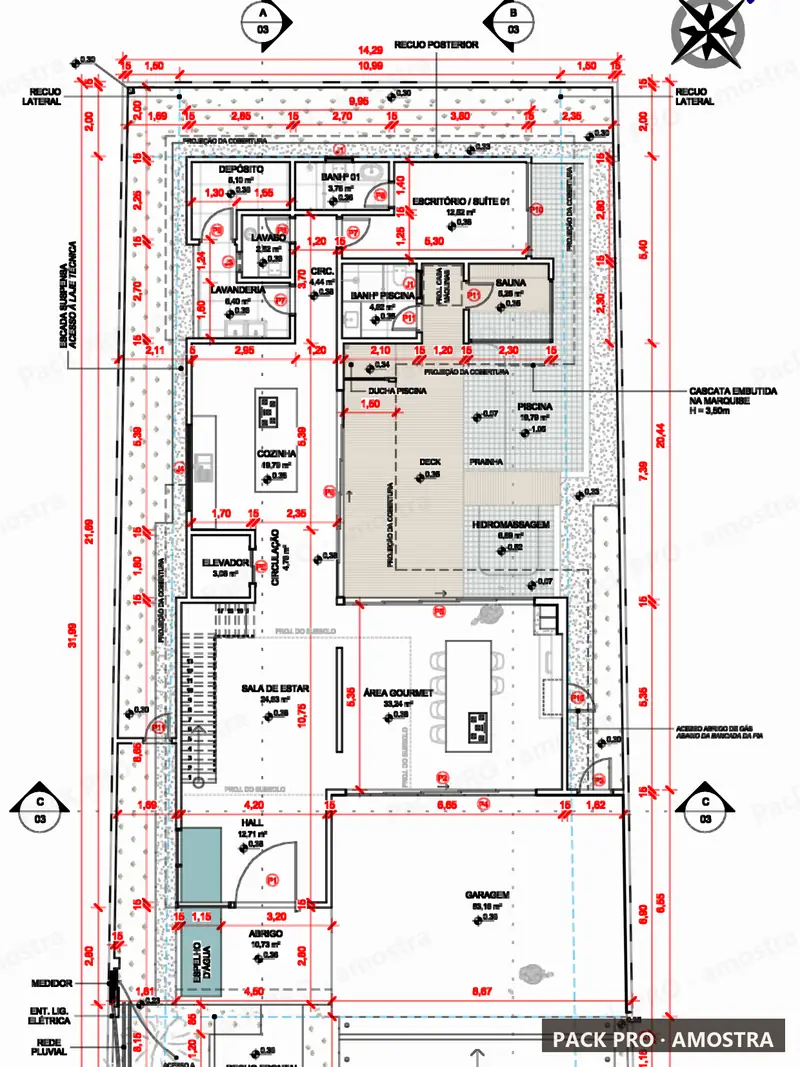 Planta técnica do sobrado P020