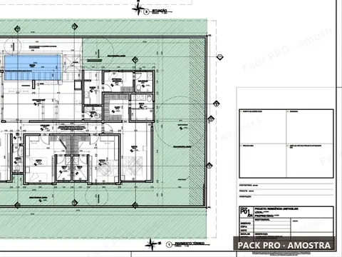 Recorte da prancha técnica do P008 (casa térrea), em baixa resolução com marca d’água