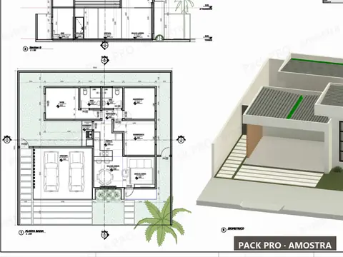 Recorte da prancha técnica do P110 (casa térrea popular), em baixa resolução com marca d’água